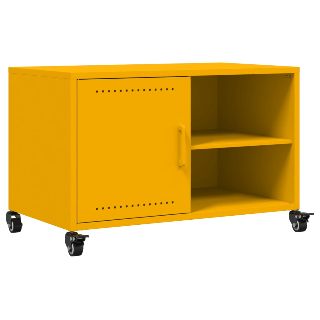 Mobile TV Giallo Senape 68x39x43,5 cm in Acciaio
