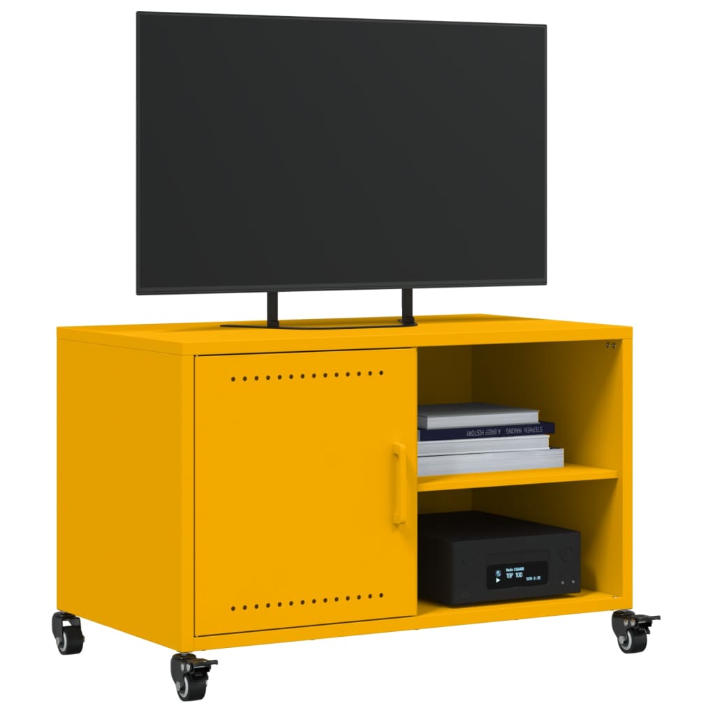 Mobile TV Giallo Senape 68x39x43,5 cm in Acciaio