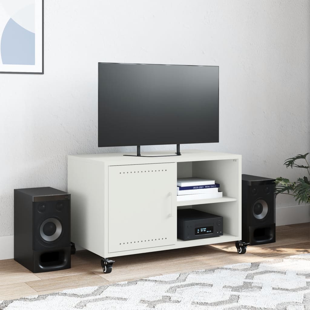 Mobile TV Bianco 68x39x43,5 cm in Acciaio