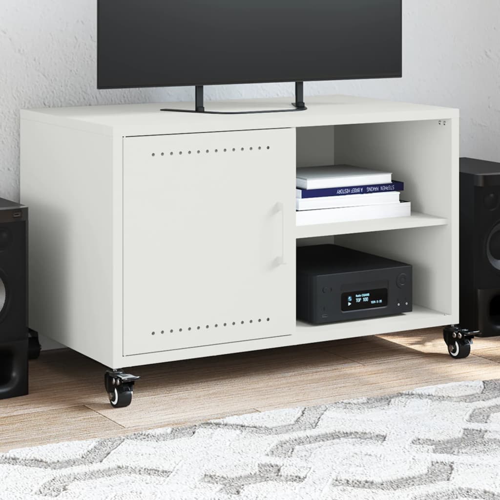 Mobile TV Bianco 68x39x43,5 cm in Acciaio