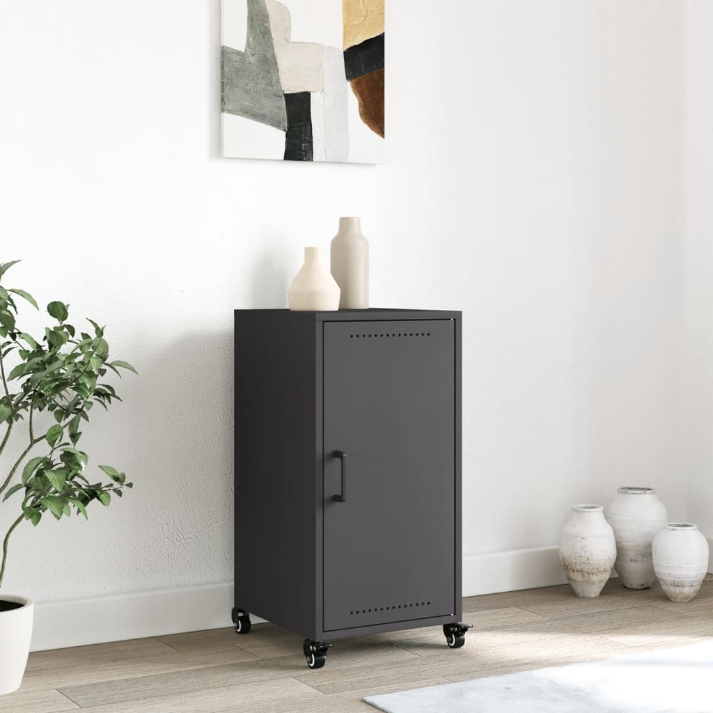 Credenza Nera 36x39x72 cm in Acciaio