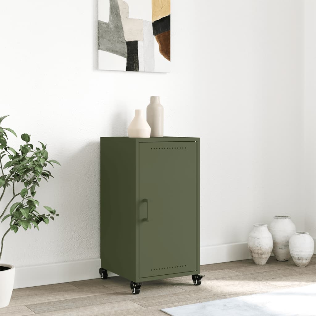 Credenza Verde Oliva 36x39x72 cm in Acciaio