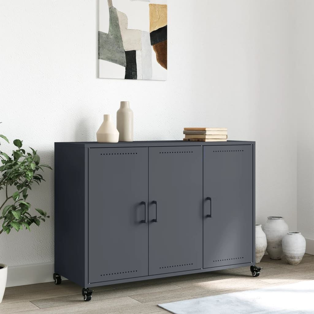Credenza Antracite 100,5x39x72 cm in Acciaio