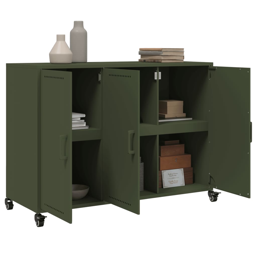 Credenza Verde Oliva 100,5x39x72 cm in Acciaio