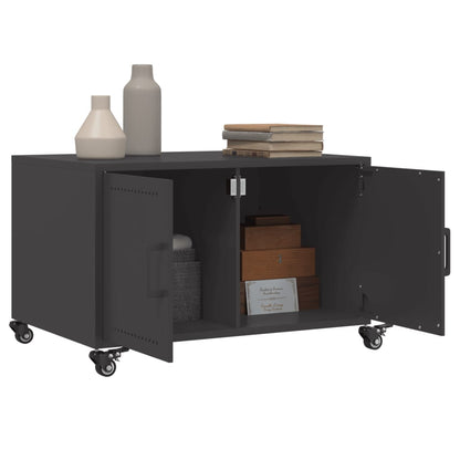 Tavolino da Salotto Nero 100,5x39x72 cm in Acciaio
