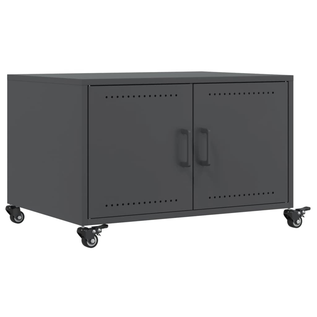 Tavolino Antracite 68x50x43,5 cm in Acciaio Laminato a Freddo