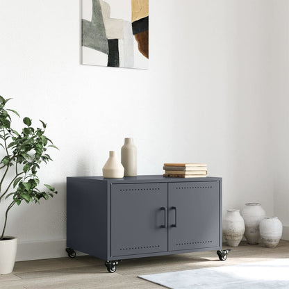 Tavolino Antracite 68x50x43,5 cm in Acciaio Laminato a Freddo