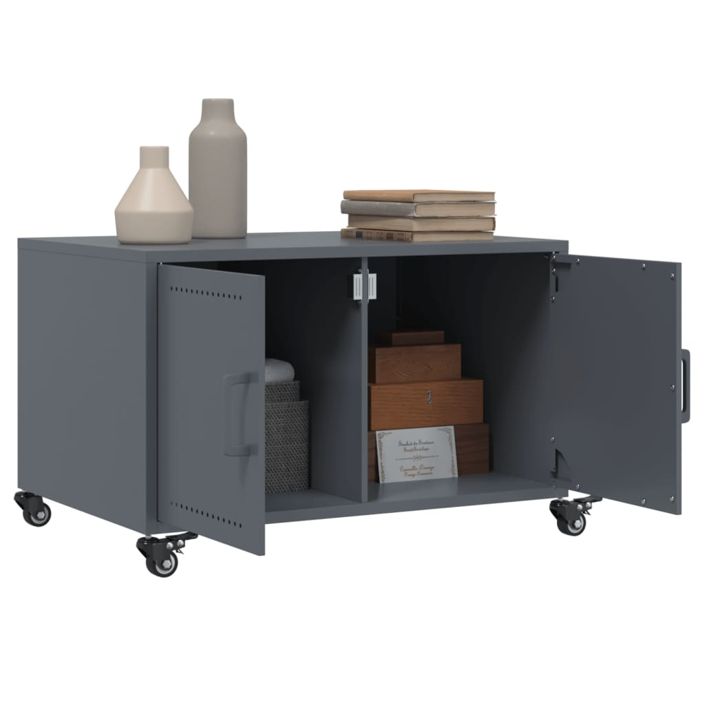 Tavolino Antracite 68x50x43,5 cm in Acciaio Laminato a Freddo