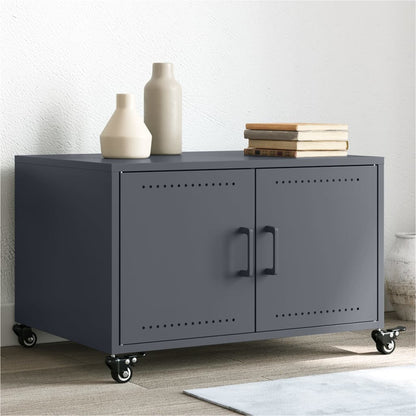 Tavolino Antracite 68x50x43,5 cm in Acciaio Laminato a Freddo