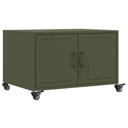 Tavolino Verde Oliva 68x50x43,5 cm in Acciaio Laminato a Freddo