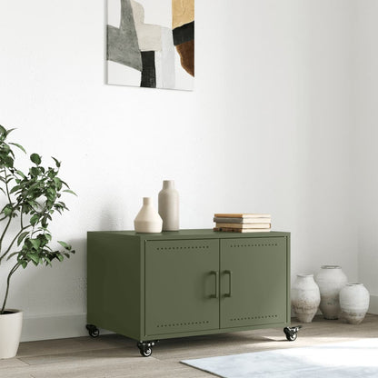 Tavolino Verde Oliva 68x50x43,5 cm in Acciaio Laminato a Freddo