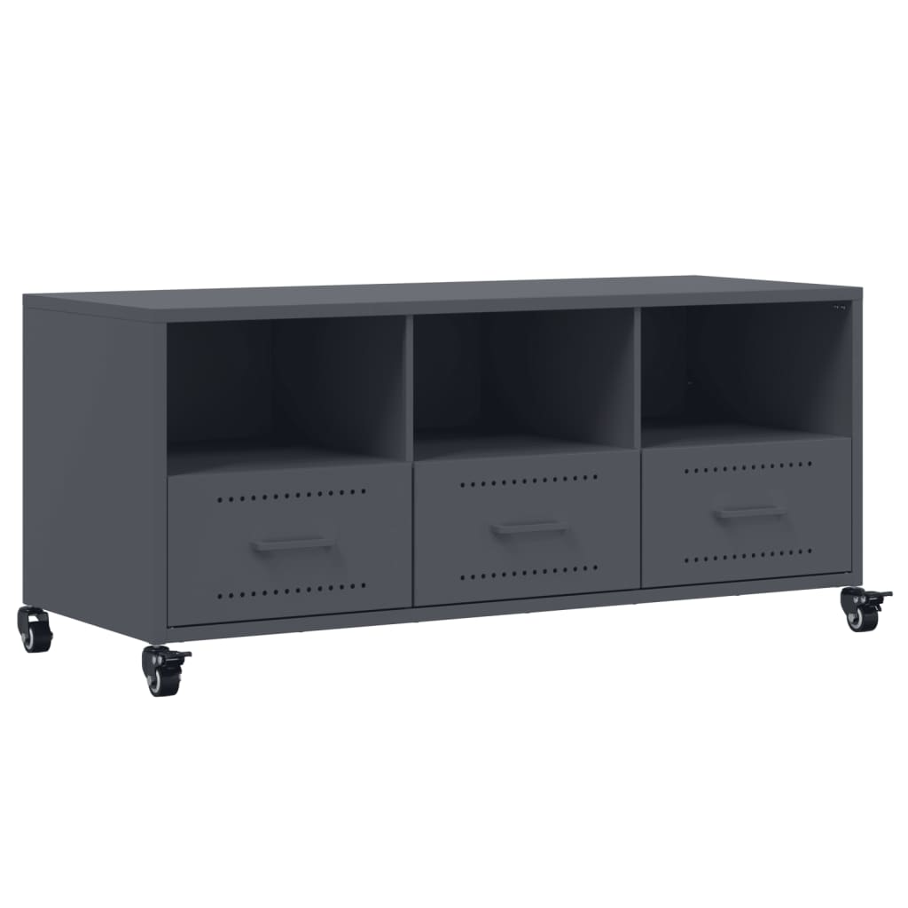 Mobile TV Antracite 100,5x39x43,5 cm Acciaio