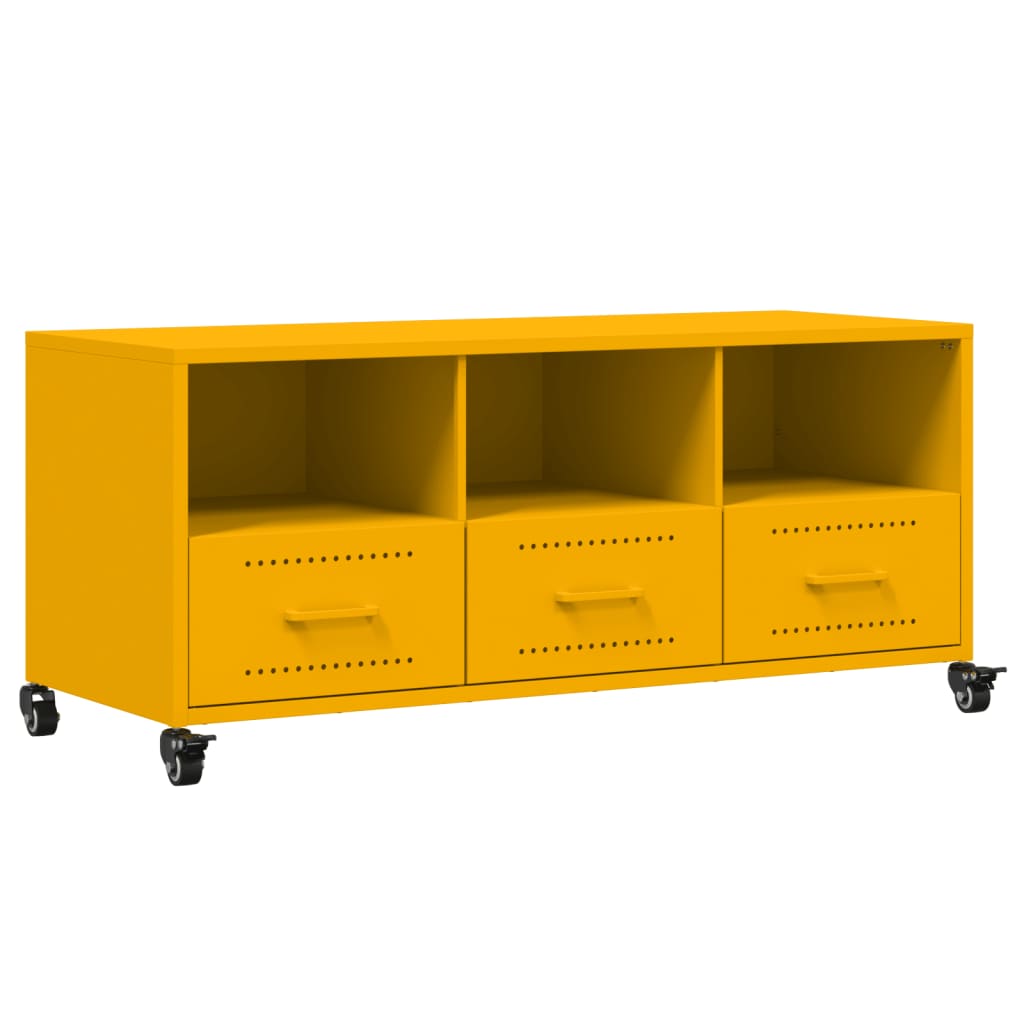 Mobile TV Giallo Senape 100,5x39x43,5 cm in Acciaio