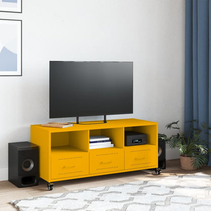 Mobile TV Giallo Senape 100,5x39x43,5 cm in Acciaio