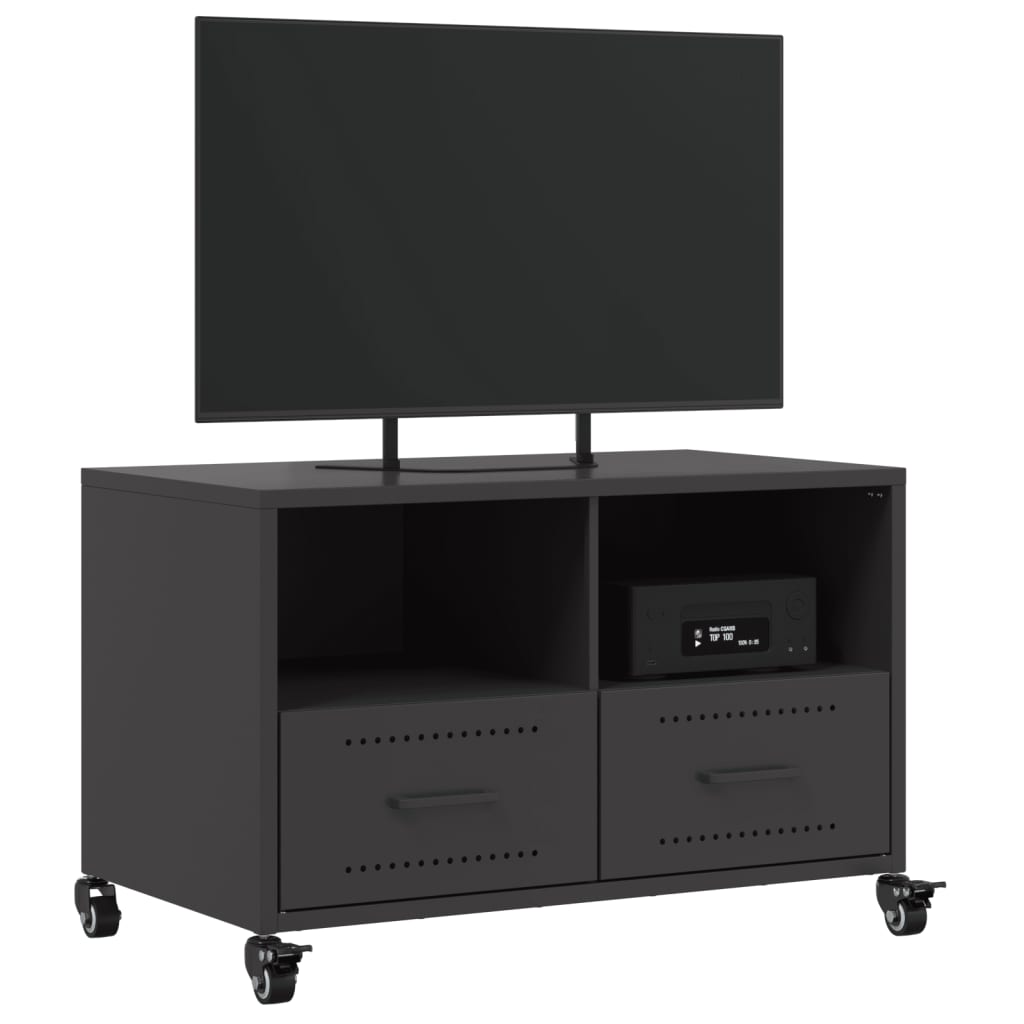 Mobile TV Nero 68x39x43,5 cm in Acciaio