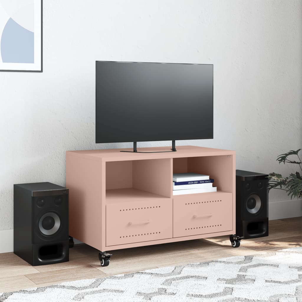 Mobile TV Rosa 68x39x43,5cm in Acciaio Laminato a Freddo