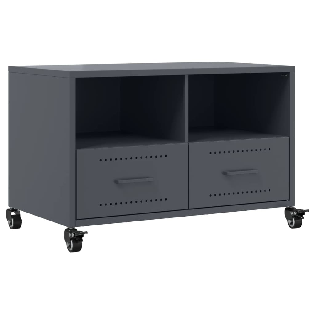 Mobile TV Antracite 68x39x43,5 cm in Acciaio Laminato a Freddo