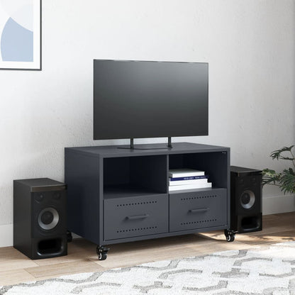 Mobile TV Antracite 68x39x43,5 cm in Acciaio Laminato a Freddo