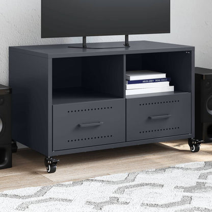 Mobile TV Antracite 68x39x43,5 cm in Acciaio Laminato a Freddo
