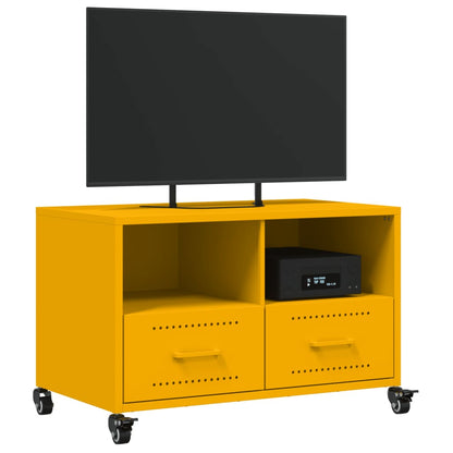 Mobile TV Giallo Senape 68x39x43,5cm Acciaio Laminato a Freddo
