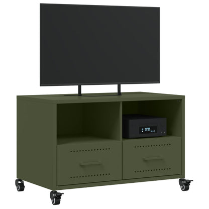 Mobile TV Verde Oliva 68x39x43,5 cm in Acciaio