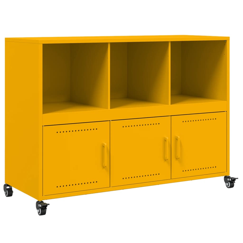 Credenza Giallo Senape 100,5x39x72 cm in Acciaio