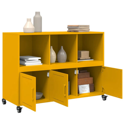Credenza Giallo Senape 100,5x39x72 cm in Acciaio