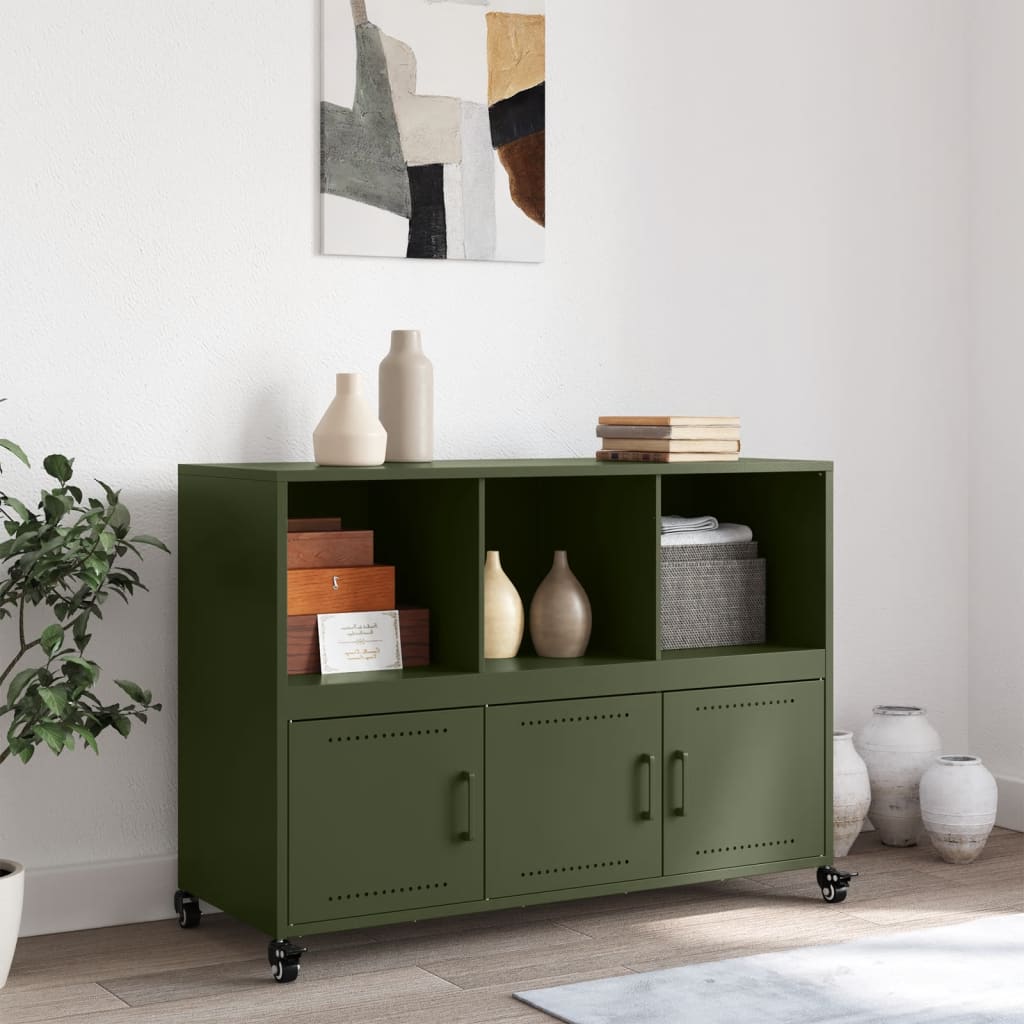 Credenza Verde Oliva 100,5x39x72 cm in Acciaio