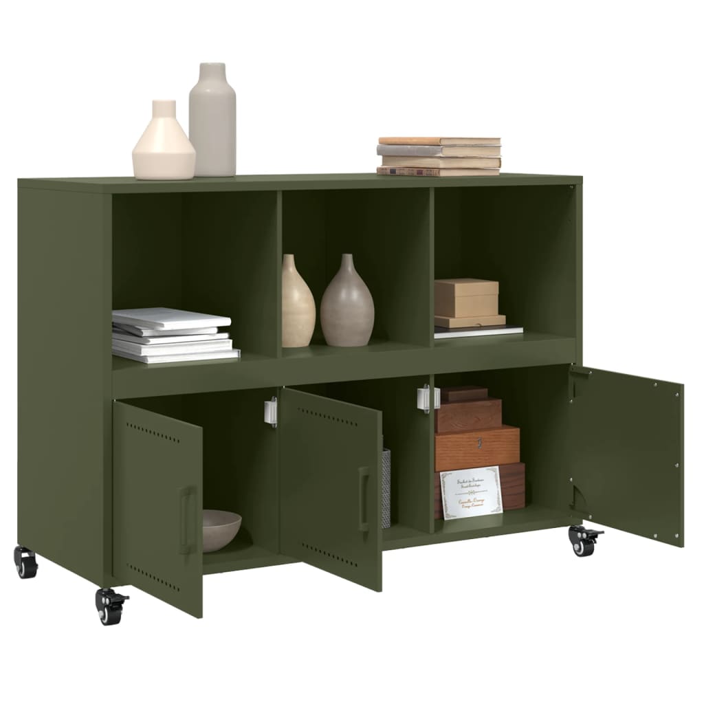 Credenza Verde Oliva 100,5x39x72 cm in Acciaio