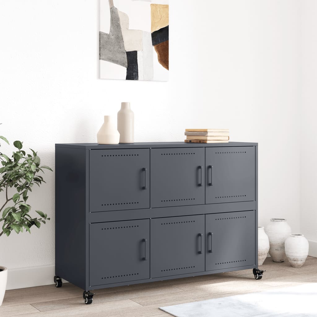 Credenza Antracite 100,5x39x72 cm in Acciaio