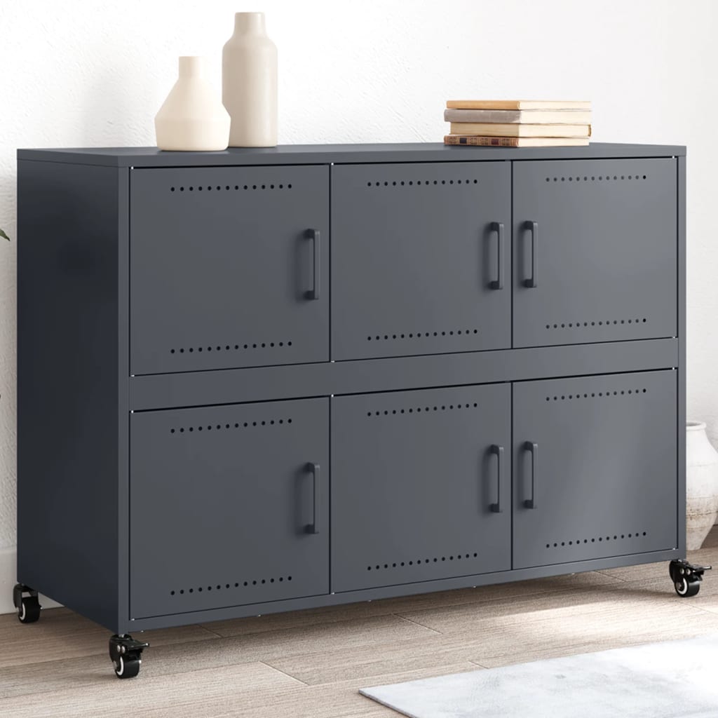 Credenza Antracite 100,5x39x72 cm in Acciaio