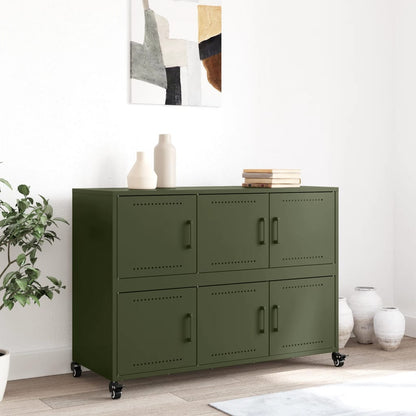 Credenza Verde Oliva 100,5x39x72 cm in Acciaio
