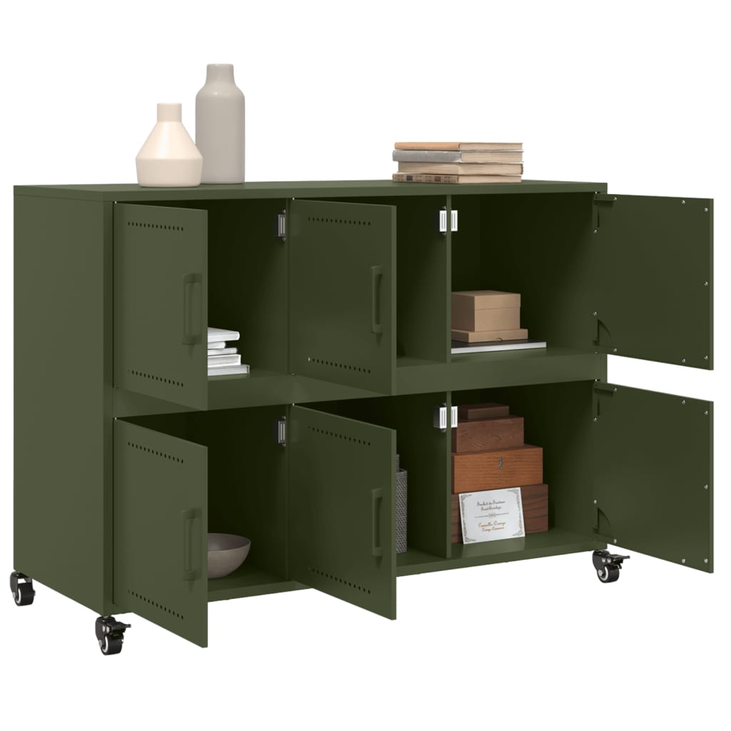 Credenza Verde Oliva 100,5x39x72 cm in Acciaio
