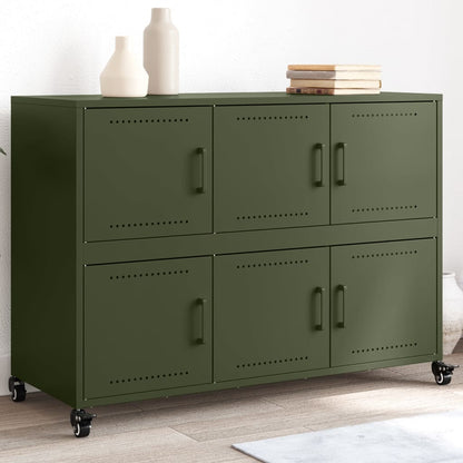 Credenza Verde Oliva 100,5x39x72 cm in Acciaio