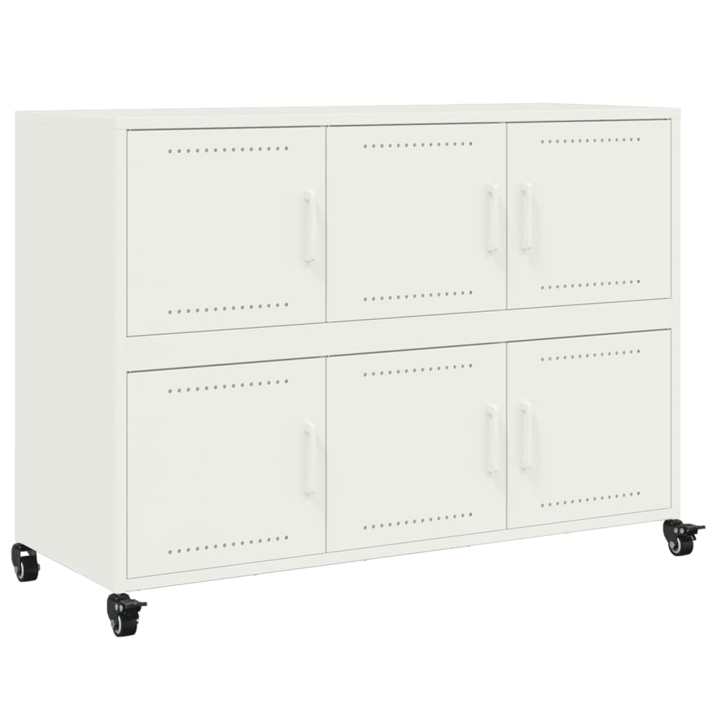 Credenza Bianca 100,5x39x72 cm in Acciaio