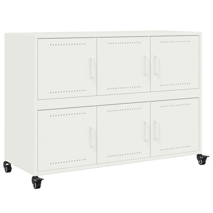 Credenza Bianca 100,5x39x72 cm in Acciaio