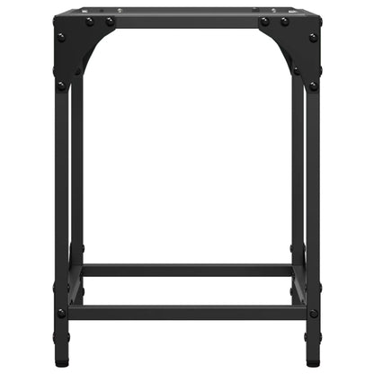 Tavolino Salotto con Piano Vetro Trasparente 30x30x40cm Acciaio