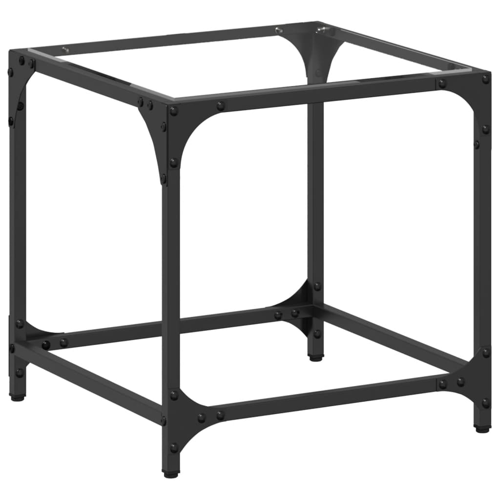 Tavolini con Piano in Vetro Trasparente 2 pz 40x40x40cm Acciaio