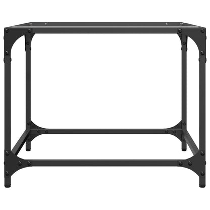 Tavolini con Piano in Vetro Trasparente 2 pz 50x50x40cm Acciaio