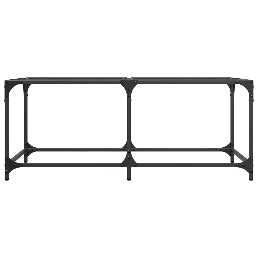 Tavolini con Piano Vetro Trasparente 2 pz 98,5x50x40 cm Acciaio