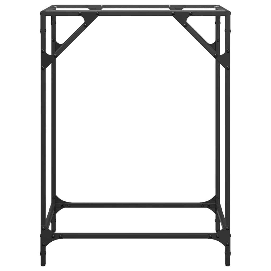 Tavolino Consolle Piano Vetro Trasparente 60x35x81cm in Acciaio