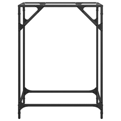 Tavolino Consolle Piano Vetro Trasparente 60x35x81cm in Acciaio