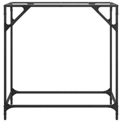 Tavolino Consolle Piano Vetro Trasparente 80x35x81cm in Acciaio
