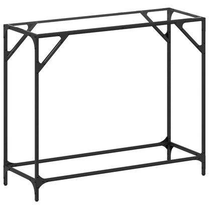 Tavolino Consolle Piano Vetro Trasparente 98x35x81cm in Acciaio