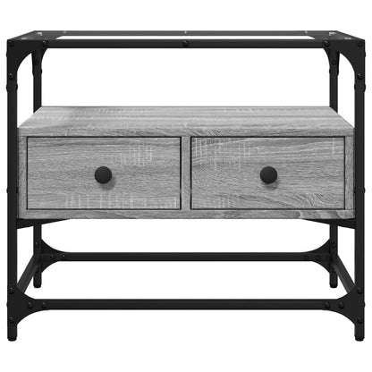 Mobile TV Piano Vetro Grigio Sonoma 60x35x51 Legno Multistrato