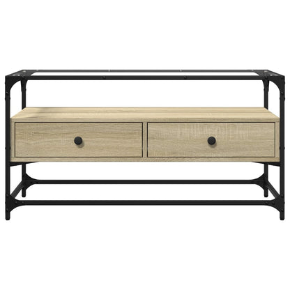 Mobile TV Piano Vetro Rovere Sonoma 98x35x51 Legno Multistrato