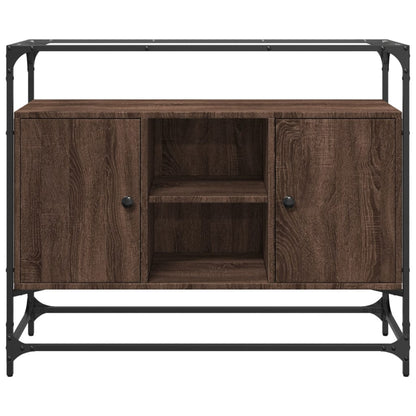 Credenza Piano Vetro Rovere Marrone 98x35x81 Legno Multistrato