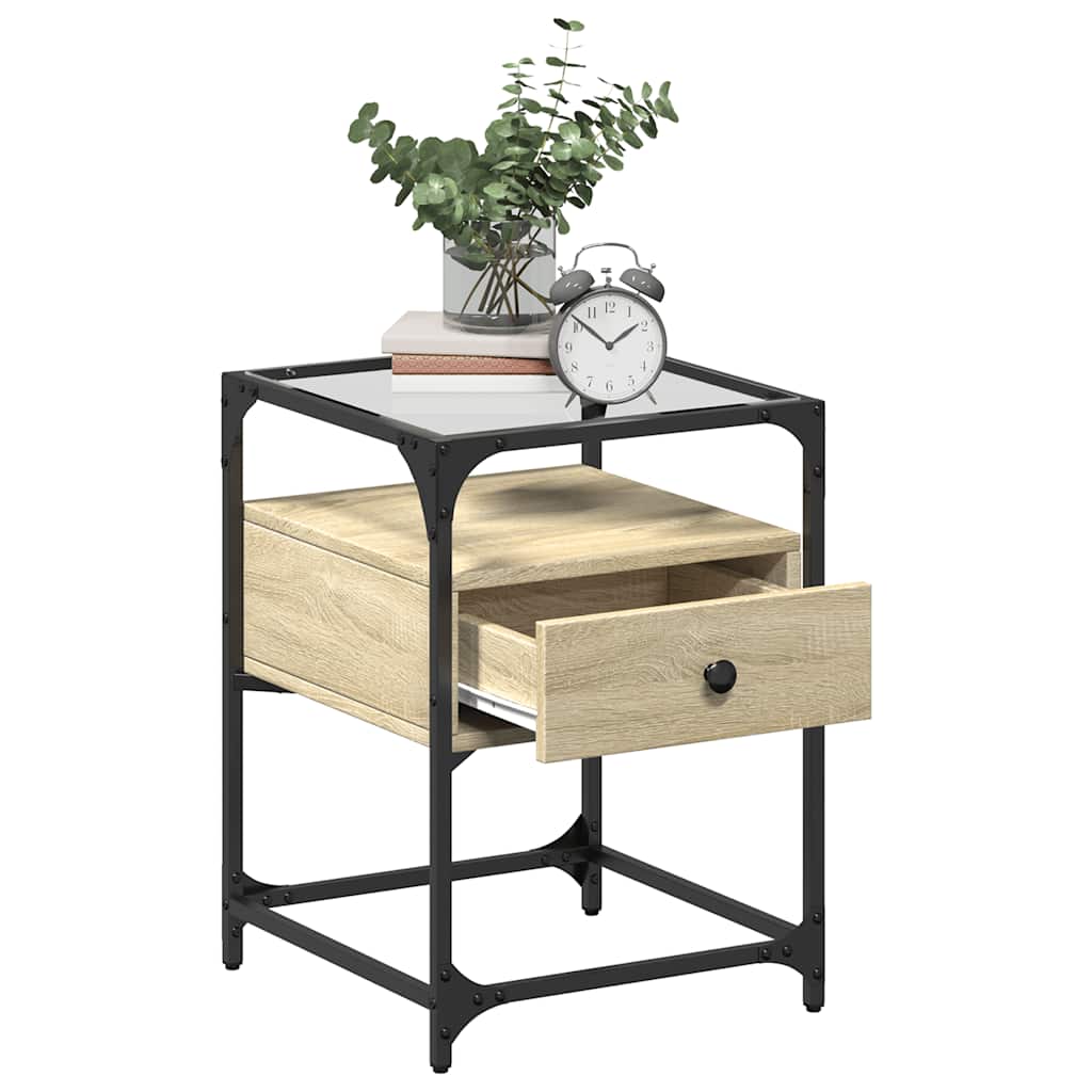 Comodino Rovere Sonoma 40x40x55 cm in Legno Multistrato