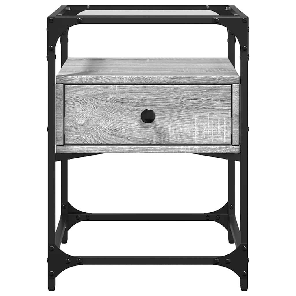 Comodino Grigio Sonoma 40x40x55 cm in Legno Multistrato