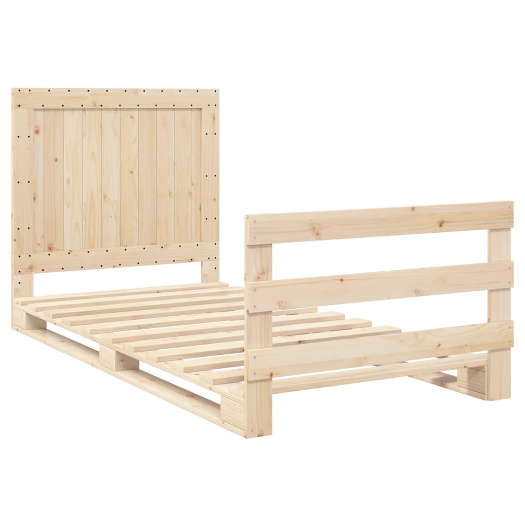 Giroletto con Testiera 100x200 cm Legno Massello di Pino
